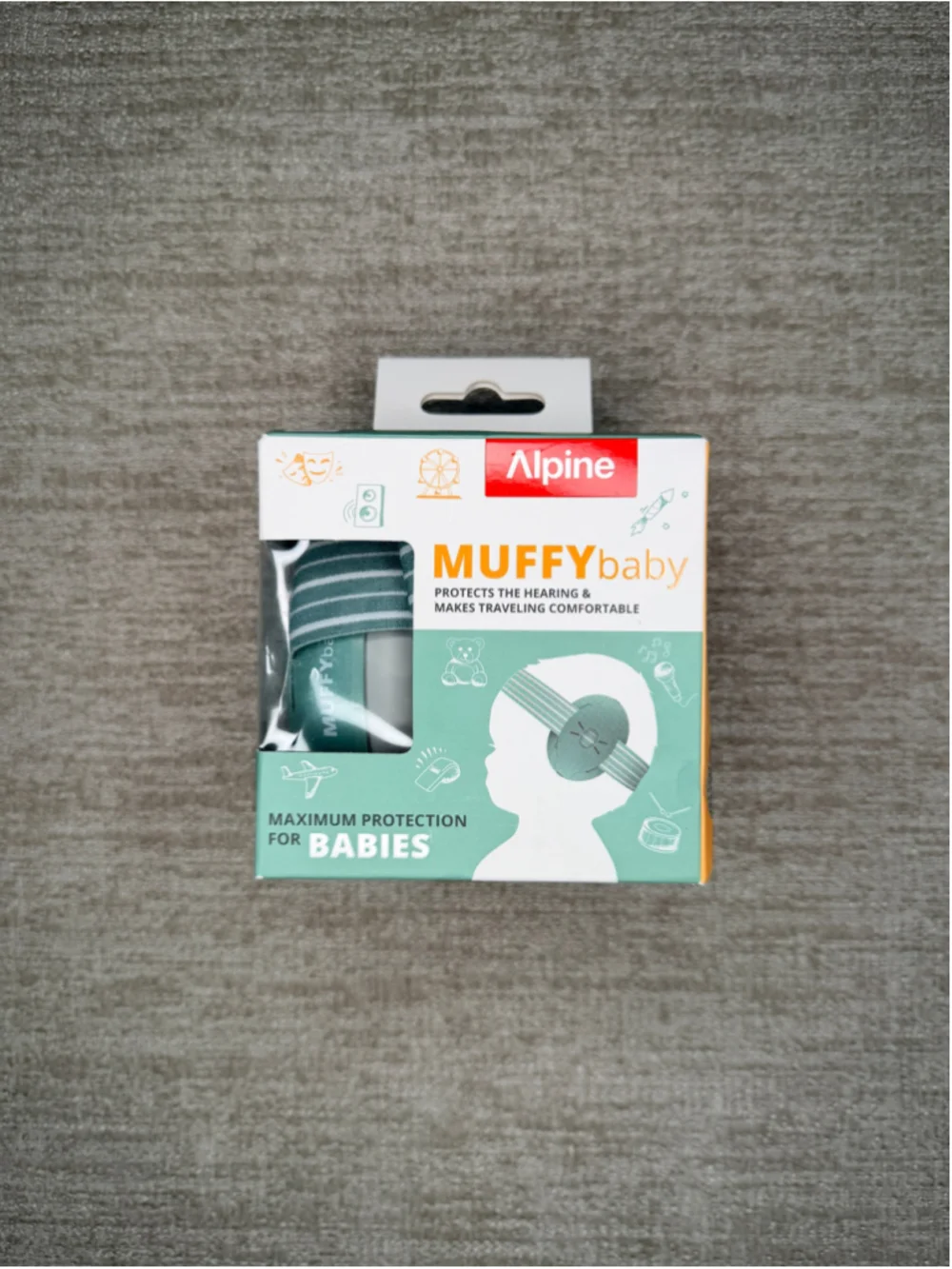 Alpine Muffy Baby Ear Muffs Noise Protection Toddler Sound Protection Sage Green